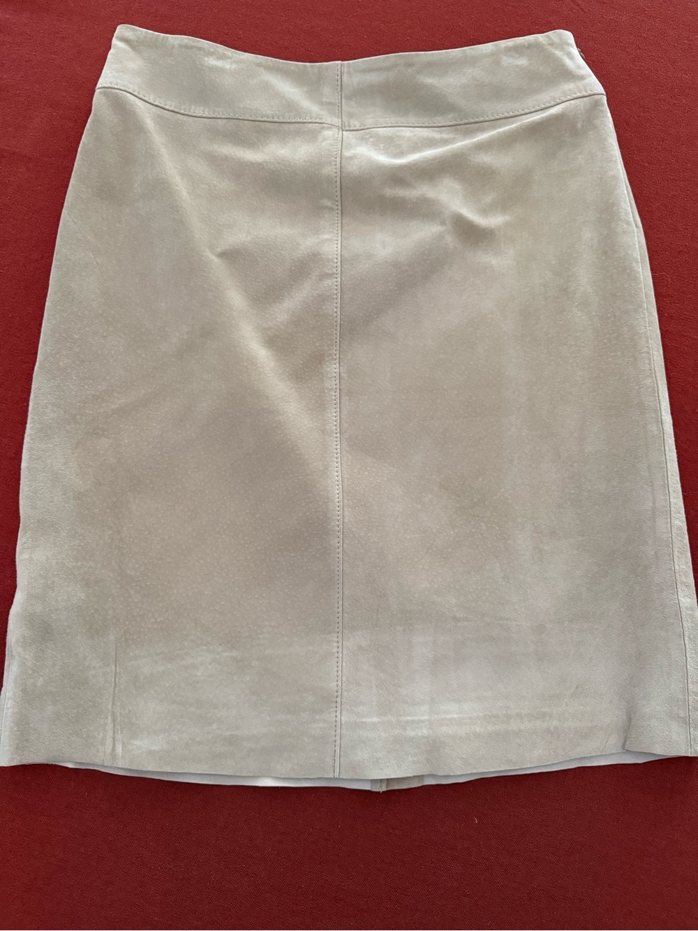 Express Suede Pencil Skirt in Light Beige